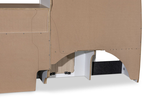 Flatpack-Möbelzeile für VW T5 / T6 / T6.1 kurzer Radstand - Weiß - Eiche