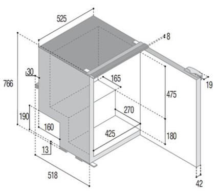 Vitrifrigo compressor fridge C115i black