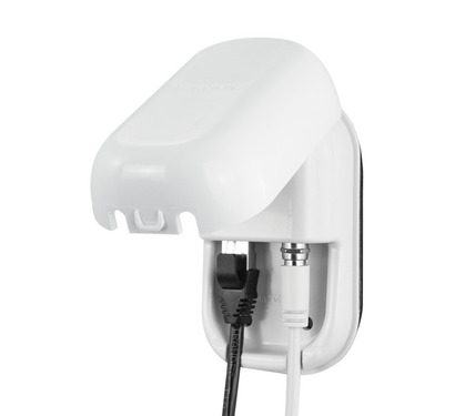 Außensteckdose RJ45 & F-Anschluss weiß