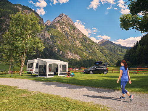 Thule Panorama Markisenvorzelt - Schwarz / Grau / Weiß - Für Omnistor 8000 - Verschieden Größen