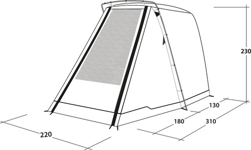 Free-standing rear tent SANDCREST L for bus height 175 - 205 cm