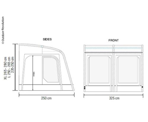 Inflatable Caravan Subtent E-Sport Air 325 L
