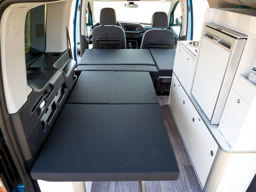 Kampeerbed met opklapbare bank