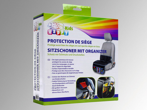 Seat cover with organizer, black