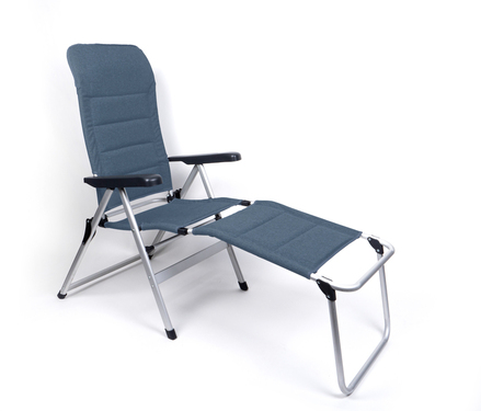 Leg rest MALAGA COMFORT, upholstered, dark blue, aluminum frame