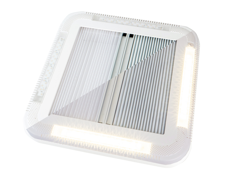 Lampes de toit avec cadre intérieur, système d'occultation, moustiquaire et lampes LED . -