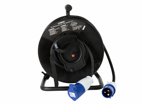 CARBEST CEE kabeltromle, 16A, med 25m H07RN-F3G2 kabel med CEE hanstik og CEE hu