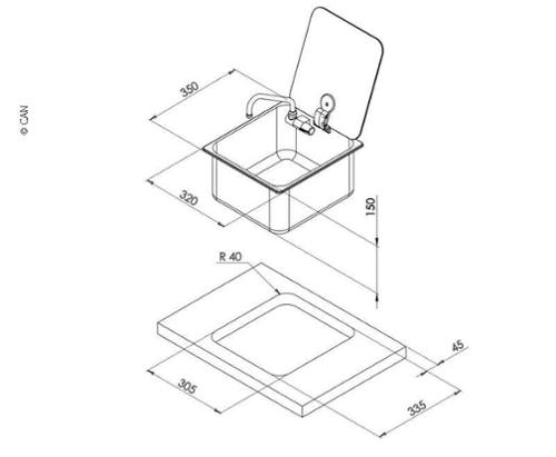 Spüle Edelstahl m.Glasabd