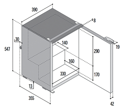 Kompressorijääkaappi C39i - 39 l - musta
