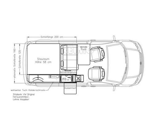 VW T6/5 Letto Maxi Bike & Surf Maxi per retrofitting