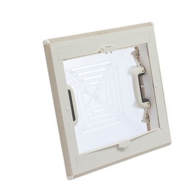 Hotte de toit en verre dépoli 400x400mm avec store + moustiquaire