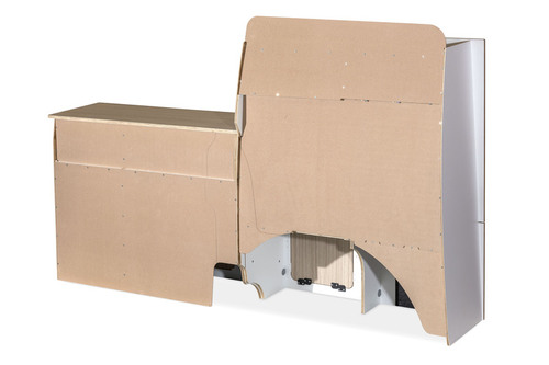 Flatpack-Möbelzeile für VW T5 / T6 / T6.1 kurzer Radstand - Weiß - Eiche