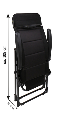 Campingstuhl MALAGA MESH, Camp4, 4-fach verstellbar, schwarz, 3D-mesh