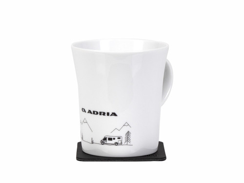 ADRIA porcelain magnetic handle cups "REISEMOBIL"
