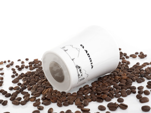 ADRIA porcelain magnetic handle cups "REISEMOBIL"