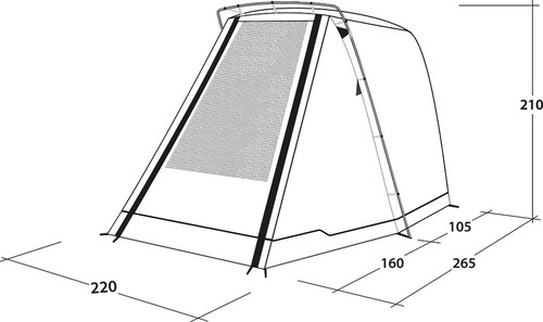 Free-standing rear tent SANDCREST S for bus height 155 - 185 cm