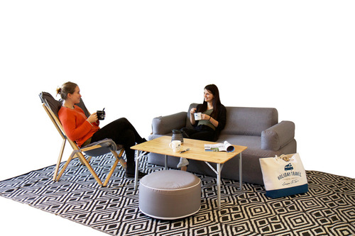 Tavolo in bambù HOLIDAY TRAVEL 80x60x43/65cm con struttura in alluminio