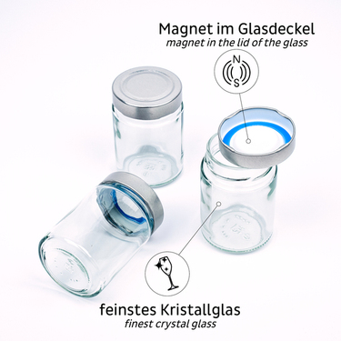 Feinkost-Magnetgläser BLACK & CLASSY - 192 ml