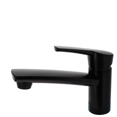 Aut.-Einhebelmischer COMO, KOMPAKT mattschwarz, Höhe 14 cm, Auslauf 14 cm, NFL 350 mm 8/10 mm, Befes