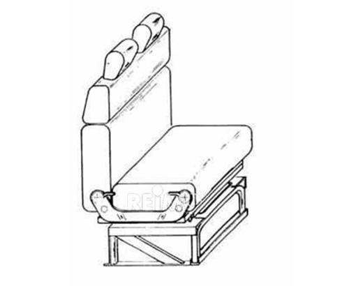 Komplet sæt Divan 502 / 90cm højre, dække grå stribet