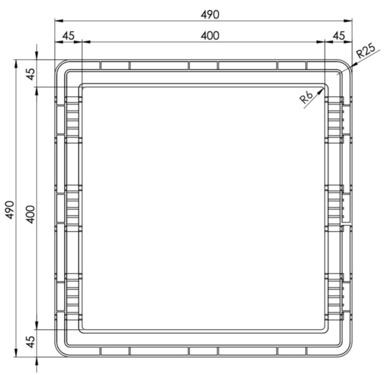 MaxxAir MaxxFan Deluxe Dachhaube Adapterrahmen für Fiat Ducato - 40 x 40 cm