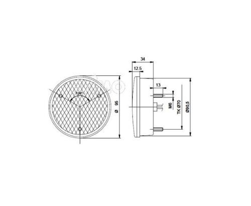 Feu arrière clignotant LED 12V, 3/0,5W IP67 500 mm câble clair