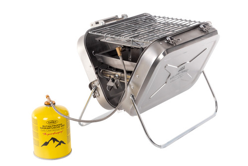 Maleta de acero inoxidable con parrilla de gas