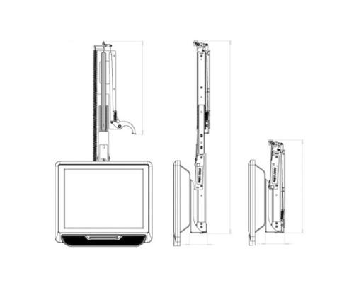 Manual TFT pull-out, vertical from top to bottom