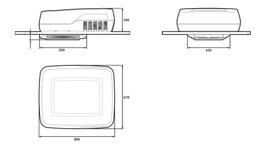 Dachklimaanlage Plein-Aircon, 12V 1200W, 40x40cm Dachausschnitt