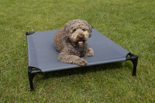 Hundeseng med soltag 88x78x18cm, aftageligt soltag