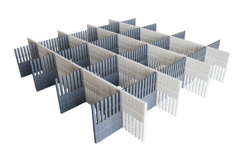 Purvario Schubladenleisten - Lichtgrau / anthrazit - 8er Set