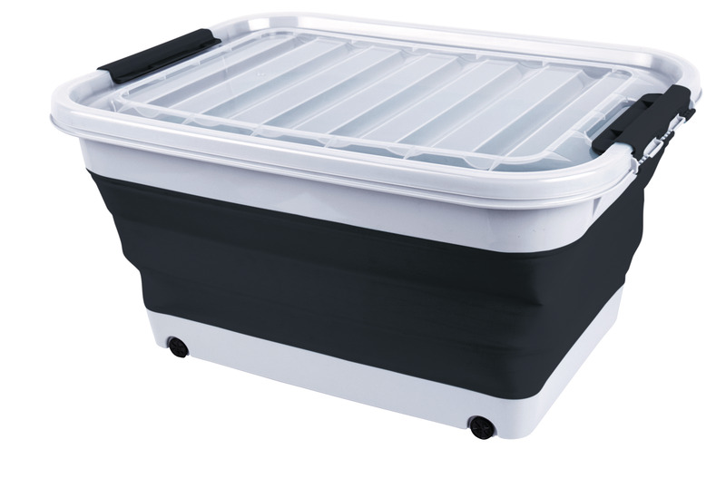 Aufbewahrungsbox 30l faltbar mit Deckel u.Rollen -