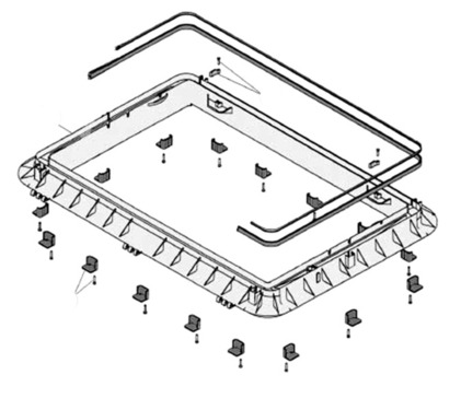 Heki 2 vetro di ricambio della cappa del tetto senza accessori