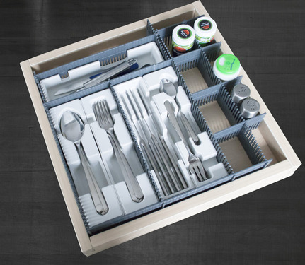 Purvario Besteckeinsatz 4-tlg., stapelbar, Kunststoff, weiß