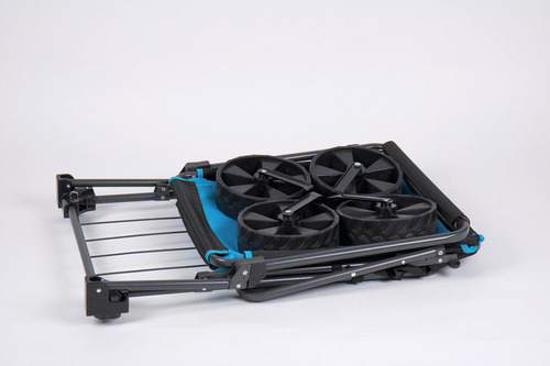 Strand buggy met brede afneembare banden en fietstas