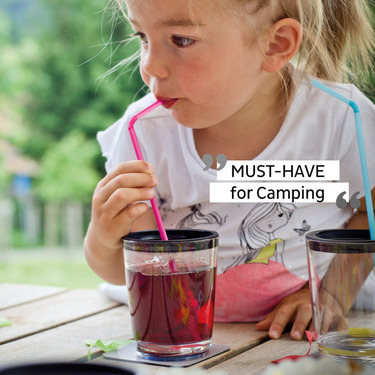 Låg med drikkestråleudtag, sæt af 2