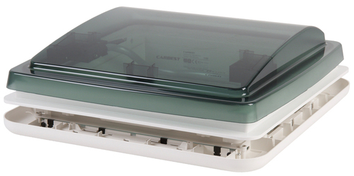 40x40 Dauchhaube dunkel getönt mit Nachtverriegelung