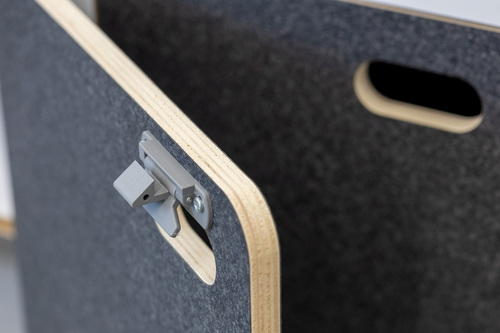 Flatpack-Möbelzeile für VW T5 / T6 / T6.1 kurzer Radstand - Weiß - Basalt