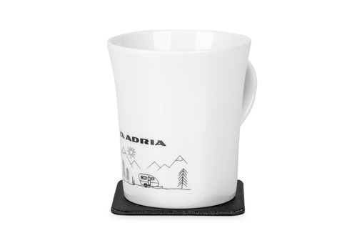 ADRIA porcelain magnetic handle cups "WOHNWAGEN"