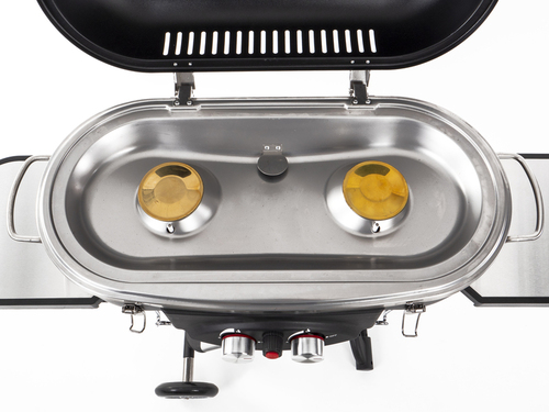 Käru 2-põletiga gaasigrill ohutuspiloodiga - 50 mbar