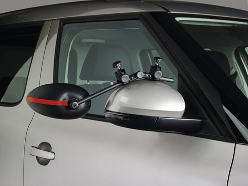 Caravanspiegel met gekleurde veiligheidsstrepen