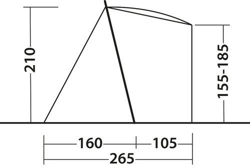Free-standing rear tent SANDCREST S for bus height 155 - 185 cm