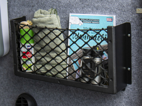 Aluminum frame with storage net L, black