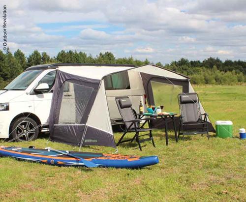 Schuifdak TECH LINE Luifel Highline 280x240, hoogte 255 305 Opblaasbare voortent Outdoor Revolution Movelite 2 Highline