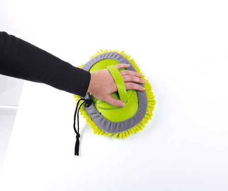 Vaskebørste med rund mikrofiberhoved