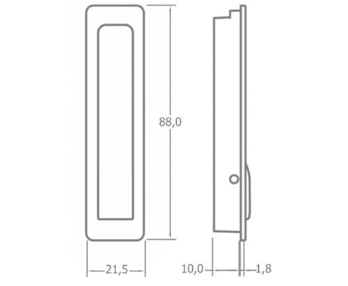 Folding hook 88x21,5mm