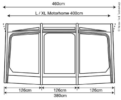 Motorhome awning Eclipse Pro 380 L
