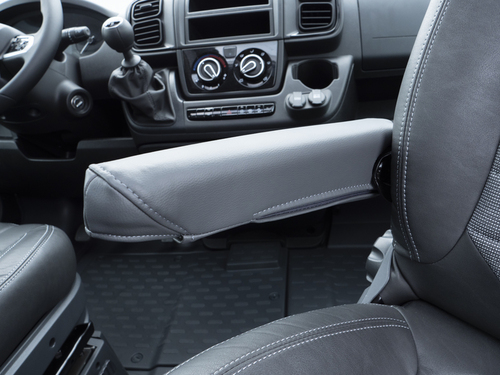 Protective cover armrest Fiat Ducato from 2007 - imitation leather - anthracite