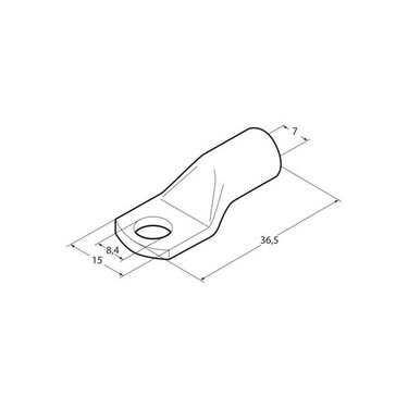 Presskabelschuhe M8 für Nennquerschnitt 25 mm - 5er Set
