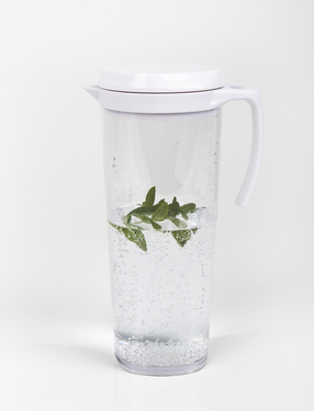 Kande med skruelåg og 4 glas 0,25l